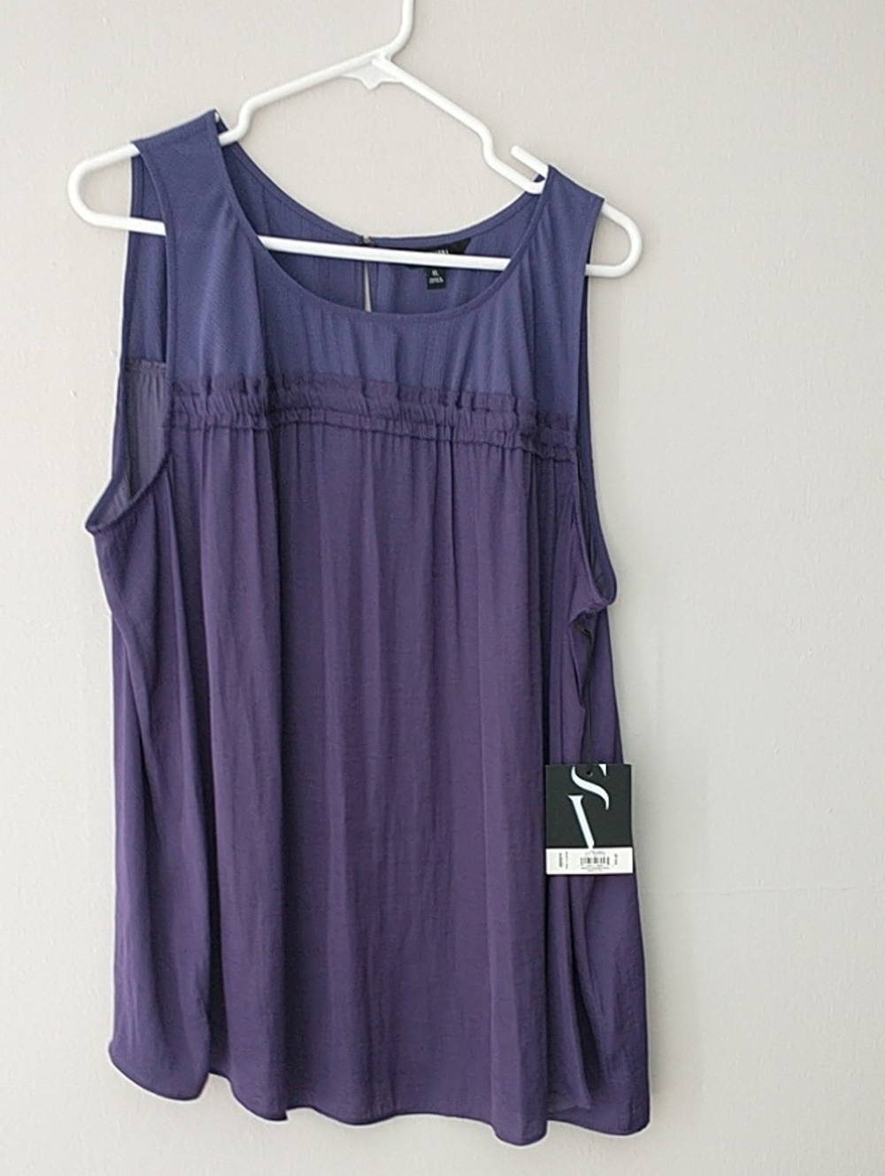 Simply Vera Vera Wang Purple Sleeveless Layered Yoke Camisole